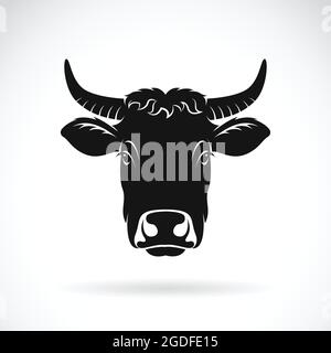 Vector of cow face on white background. Farm Animal. Easy editable layered vector illustration. Stock Vector