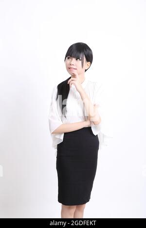 asian business woman isolated in white background Stock Photo
