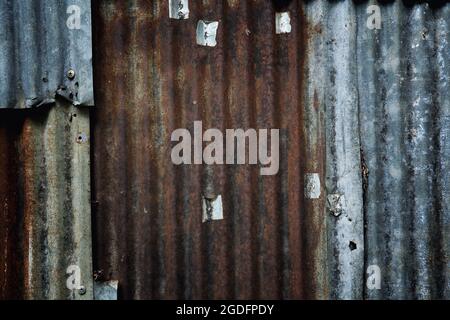 Old rusty galvanized zinc backgroud texture Stock Photo