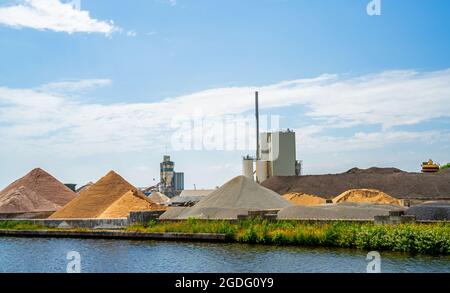 Silo's for storage of sand Stock Photo