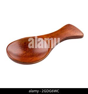 Isolated dark wooden seasoning scoop spoon Stock Photo