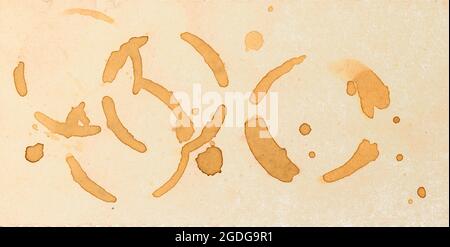 marks of coffee cup, stains of coffee, grungy coffee and gastronomy background Stock Photo