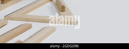 Drafting tools on white background. Education concept Stock Photo
