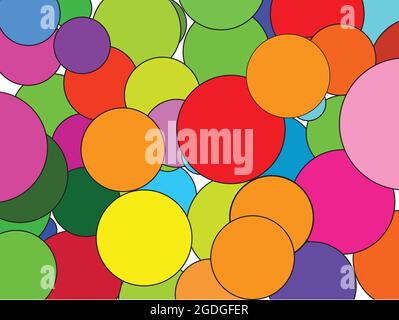 Abstract background vector design of colored circles Stock Vector