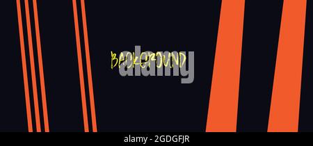 Black background and orange lines background Stock Vector