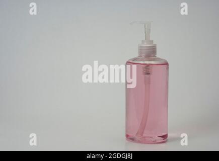 Set of hand soap bottles on a white background. Stock Photo