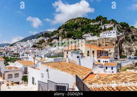 Picturesque town of Frigiliana located in mountainous region of Malaga, Costa del Sol, Andalusia, Spain Stock Photo