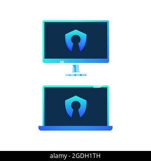 computer logo Vector icon design illustration Template Stock Vector