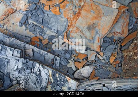 Rock shapes on the Pembrokshire coast Stock Photo