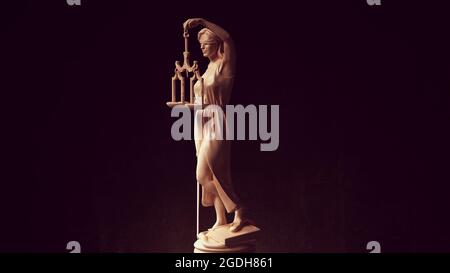 Lady Justice Statue Judicial System Marble Woman Guardian Art Sculpture 3d illustration render Stock Photo
