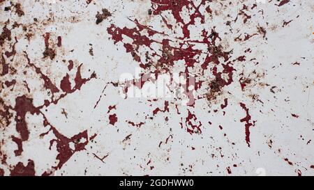 Paint peeled off on a metal tray Stock Photo