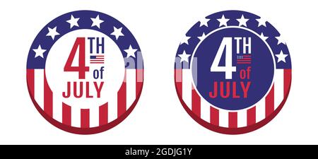 Vector set icons for 4 th of july on abstract background. Vector banners for USA independence day. Stock Vector