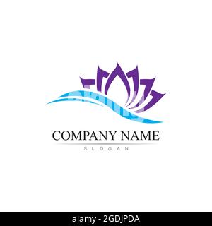 Beauty Vector lotus flowers design logo Template icon Stock Vector