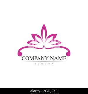 Beauty Vector lotus flowers design logo Template icon Stock Vector