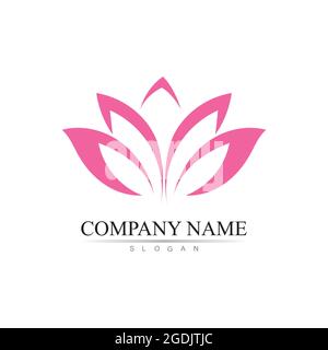 Beauty Vector lotus flowers design logo Template icon Stock Vector