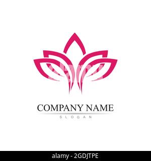 Beauty Vector lotus flowers design logo Template icon Stock Vector