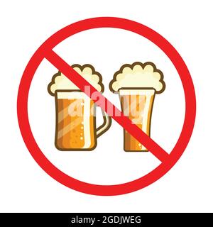 symbol prohibition drink alcohol illustration vector image Stock Vector