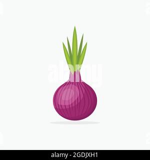onion illustration with simple style, onion vector isolated on white background Stock Vector