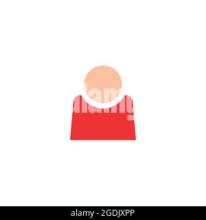 user flat icon with color, isolated user design icon, web user icon logo with color Stock Vector