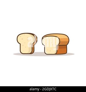 bread illustration with simple style, bread icon, sliced bread, bread vector, bread isolated design Stock Vector