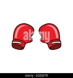 a pair of boxing gloves illustration, boxing gloves vector, boxing gloves isolated design on white background Stock Vector