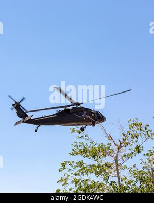 U.S. Army’s 916 Support Brigade lands a UH 60 Blackhawk helicopter ...