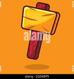 construction mallet isolated cartoon vector illustration in flat style Stock Vector