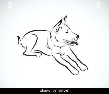 Vector images of dog on a white background. Easy editable layered vector illustration. Wild Animals. Stock Vector
