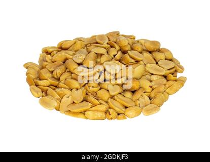 Half halved peanuts with salt added for snacking. Clipping path. Stock Photo