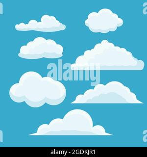 vector cloud set collection isolated design, cloud icon Stock Vector