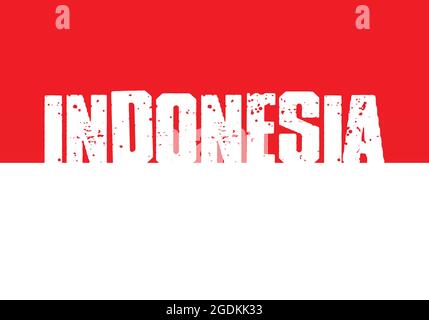 Indonesia flag under white background. Independence day concept. Simple Indonesian flag poster vector isolated. Stock Vector