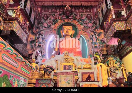 famous lord buddha statue of tawang monastery in arunachal pradesh, north east india Stock Photo