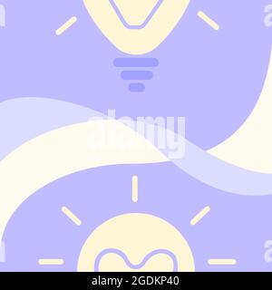 Glowing Light Bulb Drawing Cut In Half Displaying Fresh Discoveries. Shining Glass Lamp Design Showing New Message And Meaning. Stock Vector