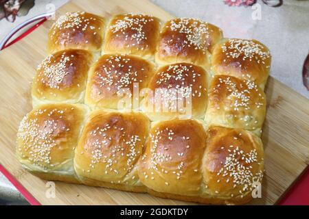 freshly baked hawaiian bread rolls Stock Photo