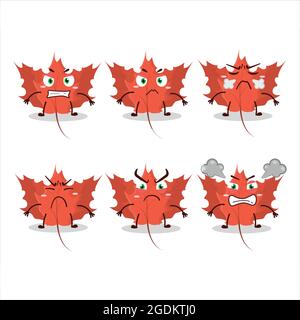 Autumn blaze maple cartoon character with various angry expressions. Vector illustration Stock Vector