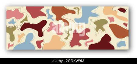 abstract pattern of organic shapes in modern colors for textures, textiles, and simple backgrounds. Flat style Stock Vector