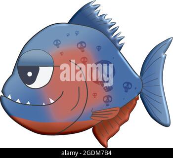 small piranha with grin on face Stock Vector