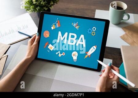 MBA Master Business Administration Education Learning Study E-learning PErsonal Growth and Career Development Stock Photo
