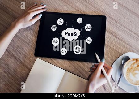 PaaS - Platform as a service. Technology and internet concept on screen Stock Photo