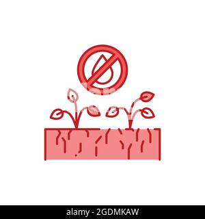 Soil pollution color line icon. Environmental problems. Sign for web page, app. UI UX GUI design element. Editable stroke. Stock Vector