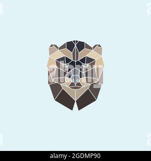 Geometric head wolverine. Abstract multicolor polygonal design. Vector illustration. Stock Vector