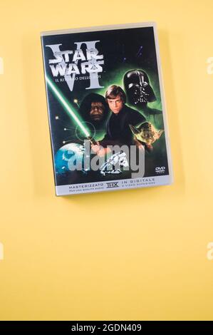 Star wars original trilogy motion picture DVD with space for text Stock Photo