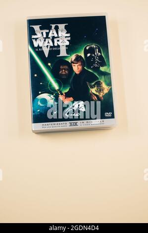 Star wars original trilogy motion picture DVD with space for text Stock Photo