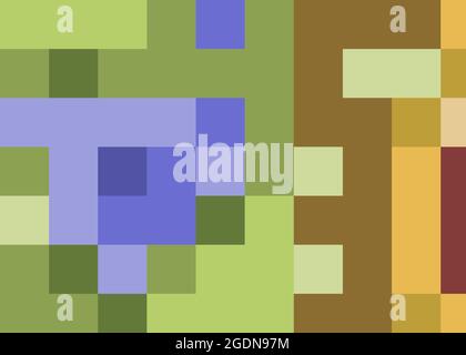 Abstract Geometrical color pixel generative art illustration Stock Vector