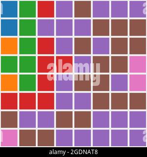 Abstract Geometrical color pixel generative art illustration Stock Vector