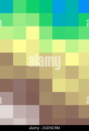 Abstract Geometrical color pixel generative art illustration Stock Vector