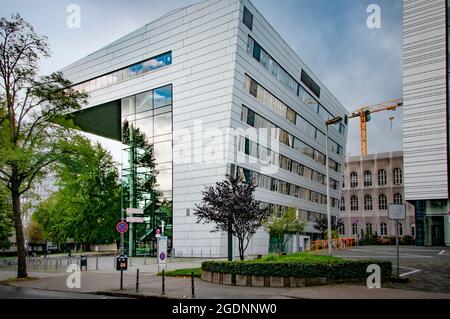 AACHEN, GERMANY. OCTOBER 04, 2020. High Tech architecture. Building of concrete and glass Stock Photo