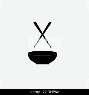 chopsticks and bowl vector, chopsticks and bowl icon, match for you in any purpose illustration design. Stock Vector
