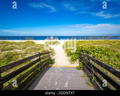 Boardwalk to Nokomis Beach in Southwest Florida on the Gulf of Mexico in Nokomis Florida USA Stock Photo