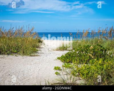 Path to Nokomis Beach in Southwest Florida on the Gulf of Mexico in Nokomis Florida USA Stock Photo
